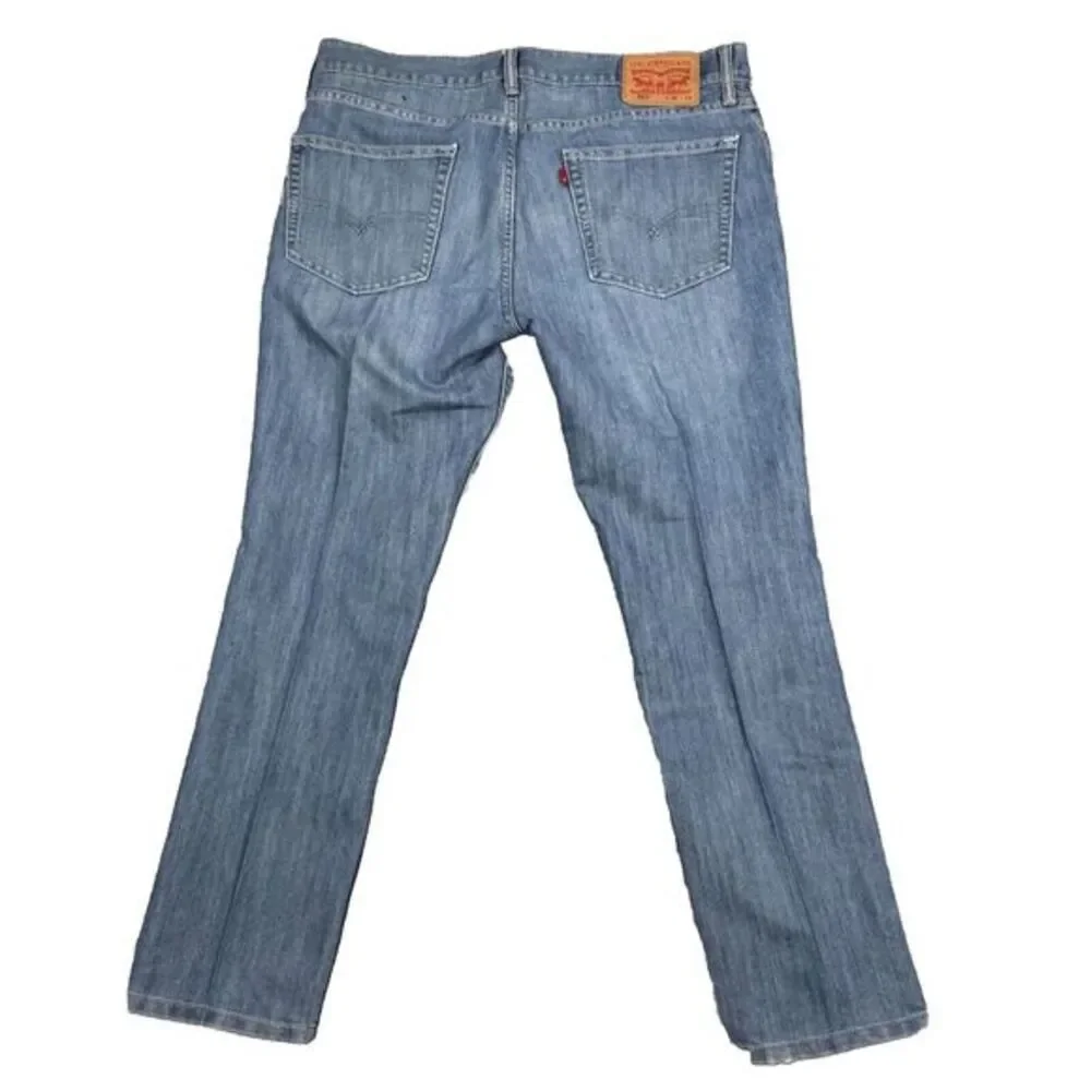 Levis Jeans Men 36x29  Blue 511 Slim Blank Tab American Stretch Light Wash Denim